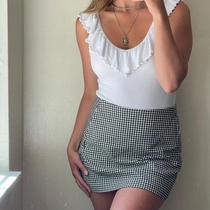 Urban Outfitters Black/White Gingham Miniskirt with Pockets Sz Large